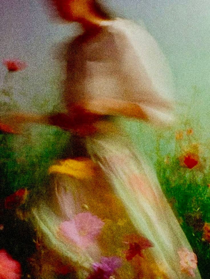 Person in motion blur representing speed of thought